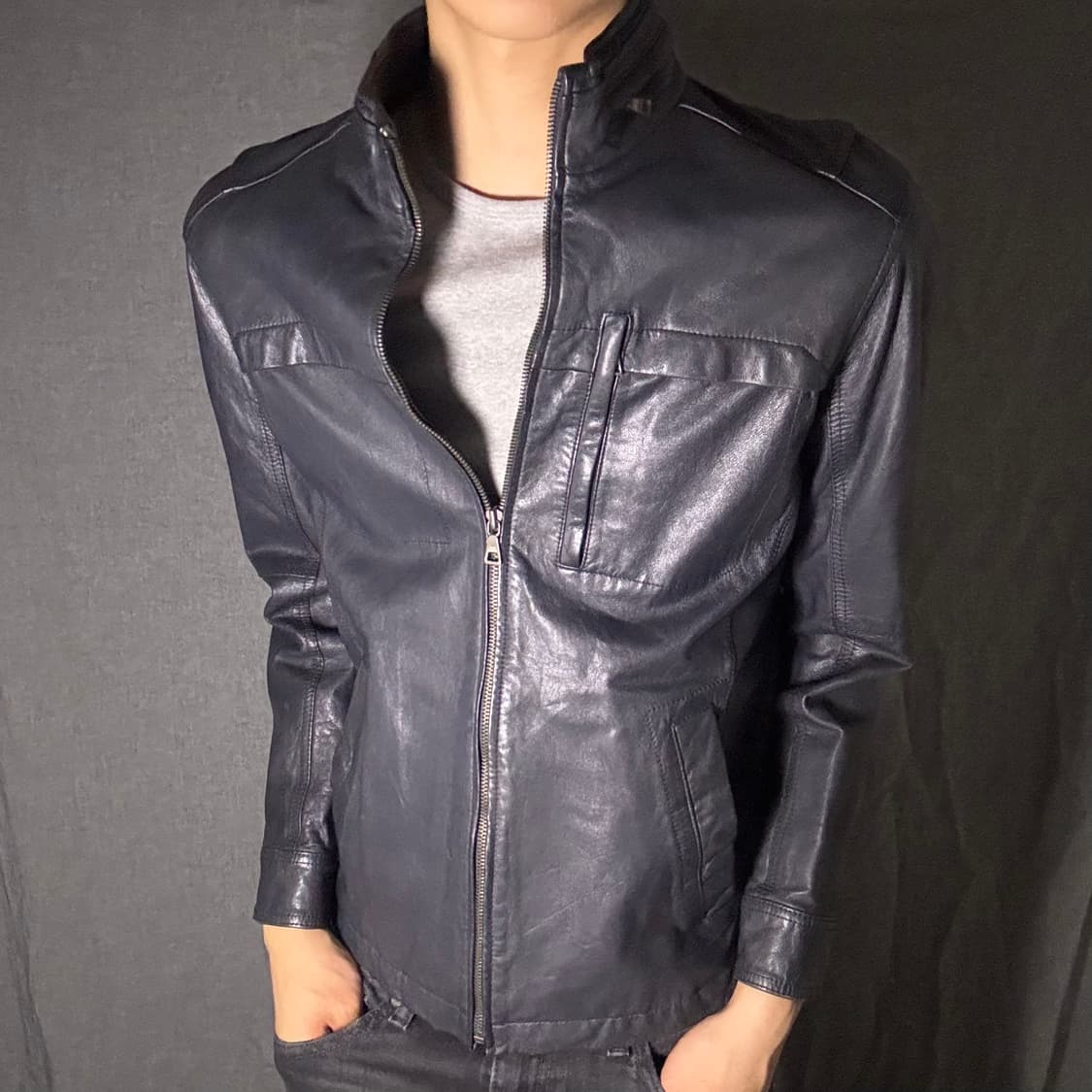 lamb skin leather jacket 상품이미지5