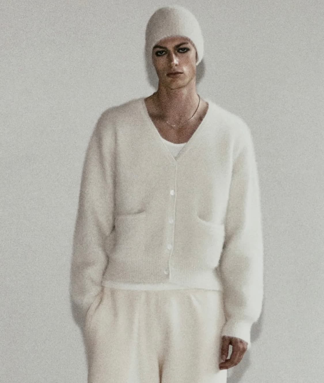  BS 모헤어 브이넥 가디건 - 크림 상품이미지2