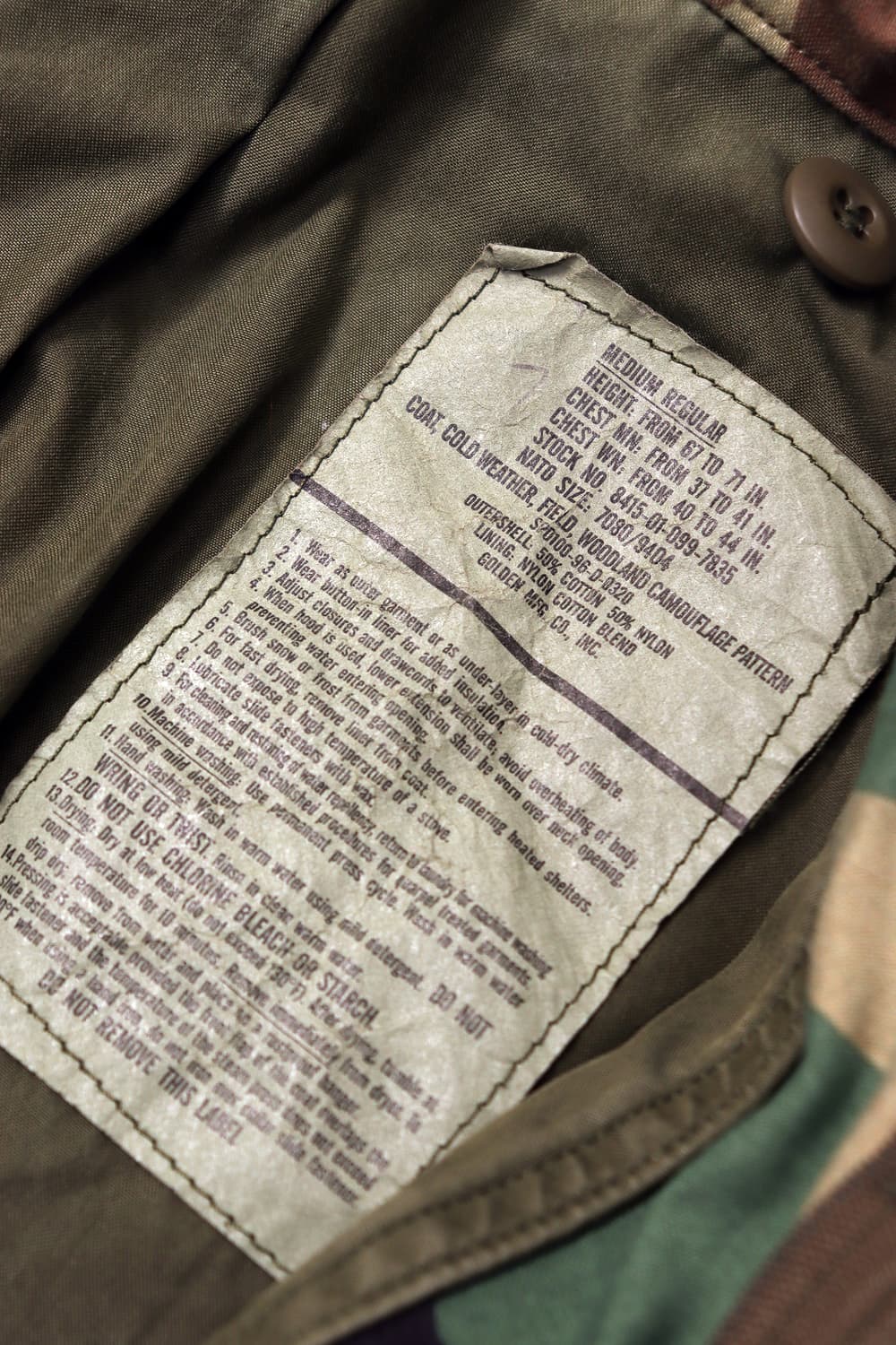 USA ARMY A급 96s 우드랜드 M65 카모플라쥬 size MR 상품이미지6