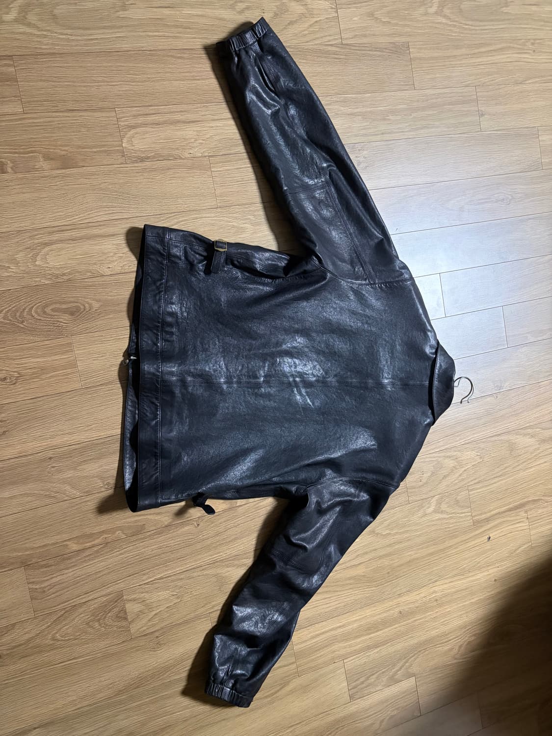 (m)블랙아웃 워시드 레더 자켓 상품이미지3