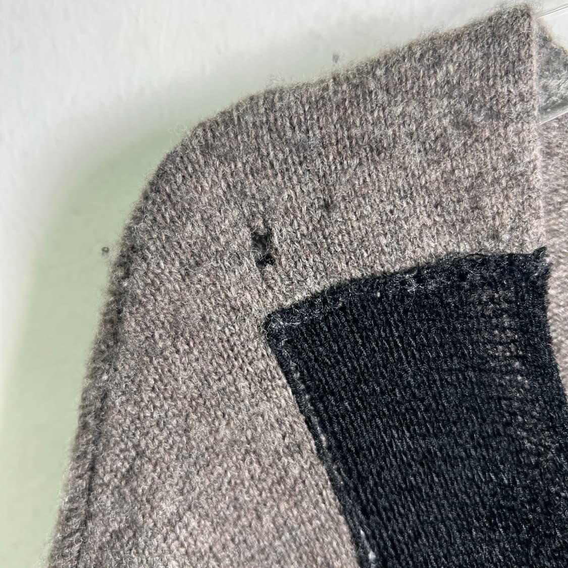 Y's 요지 야마모토 컬러 블록 비대칭 울 니트 튜닉 상품이미지9