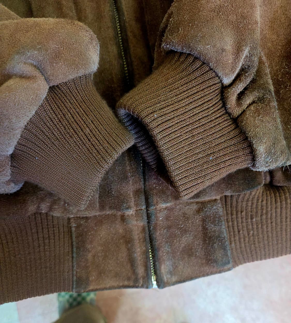 XL) 홍콩메이드 90s 폴로 스웨이드 해링턴 자켓 카멜색 팝니다 상품이미지7