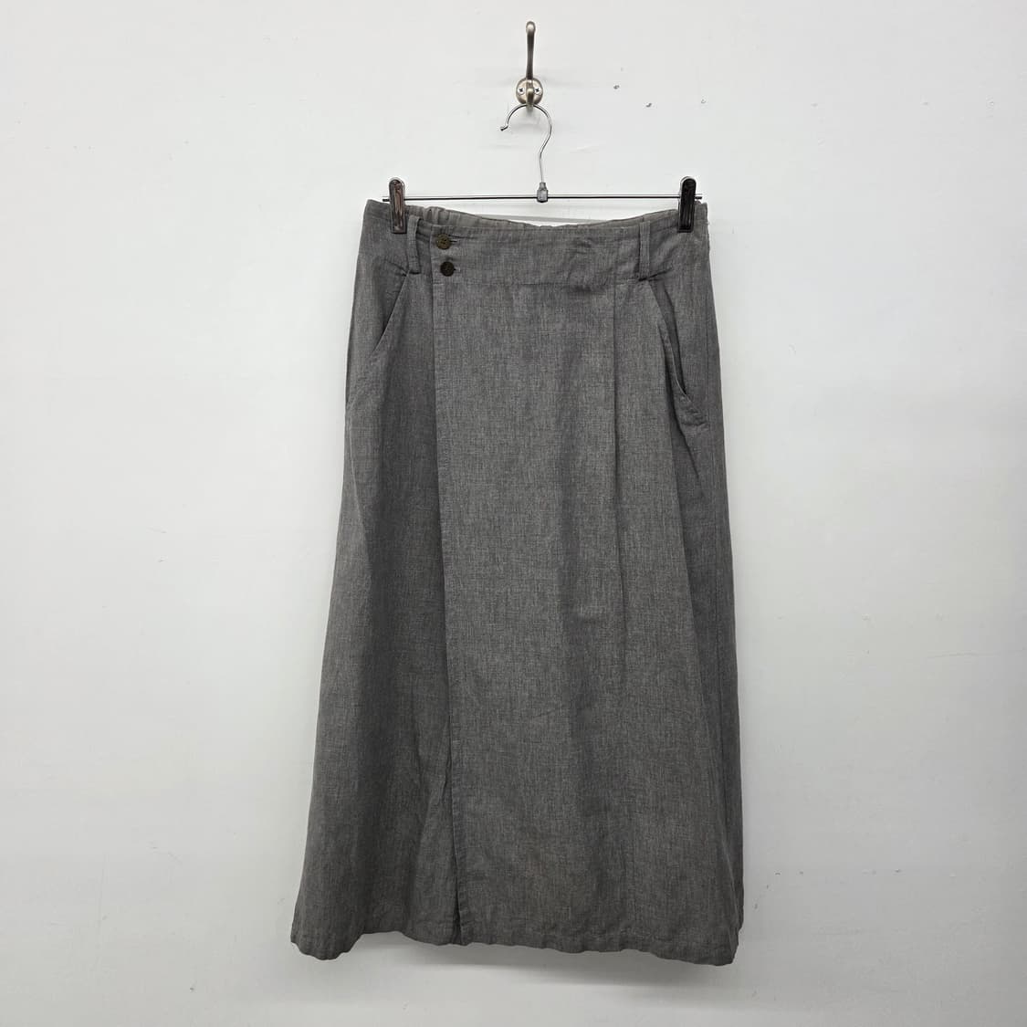 이세이미야케 회색 랩 스커트 바지 허리28in(뒷밴딩) 상품이미지1