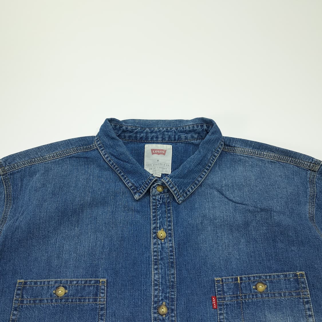 CL510 XL 리바이스 코튼 인디고 워싱 중청 데님셔츠 남방 상품이미지2