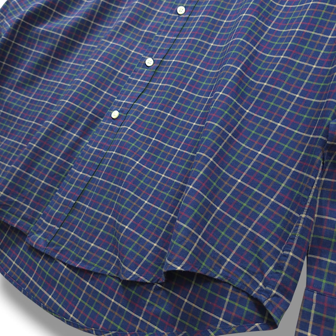 [L] 폴로 네이비 타탄체크 버건디포니 코튼 긴팔셔츠 상품이미지5