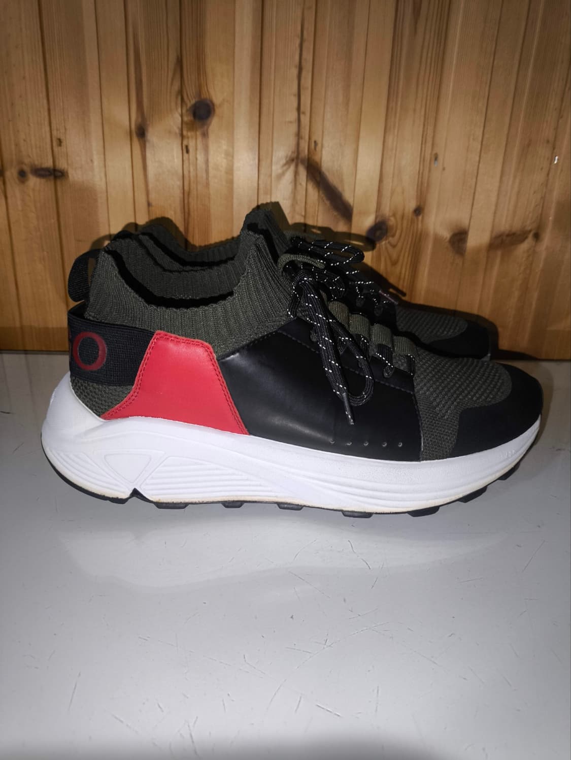 41 260mm 휴고보스 비브람 에렌 니트 가죽 스니커즈  상품이미지1