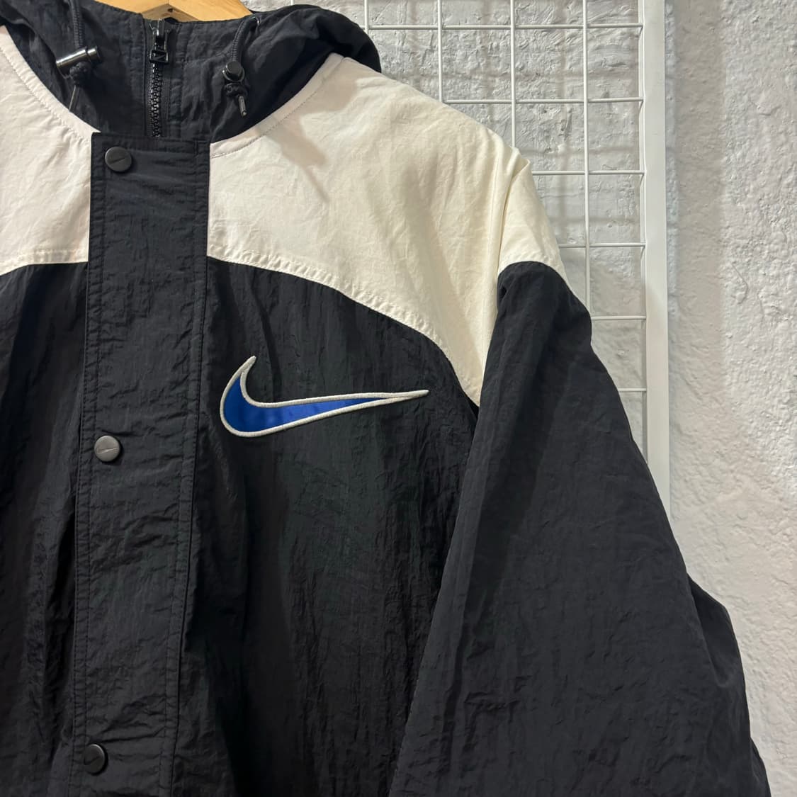 90s 나이키 올드스쿨 흰 검 돕바 자켓 M 상품이미지5