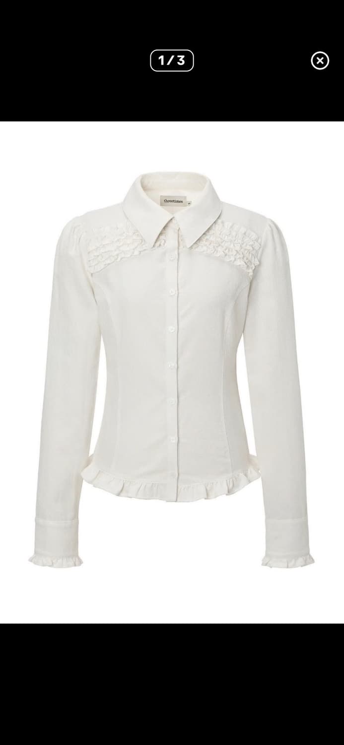 쓰리타임즈 빈티지 프릴 셔츠 s 상품이미지1