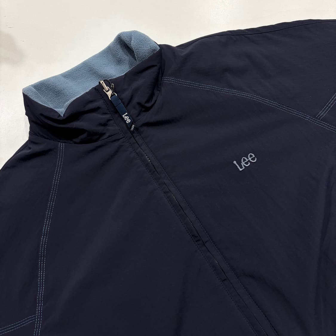 [L] Lee 리 리버시블 네이비 나일론 후리스 점퍼 자켓 C380 상품이미지5