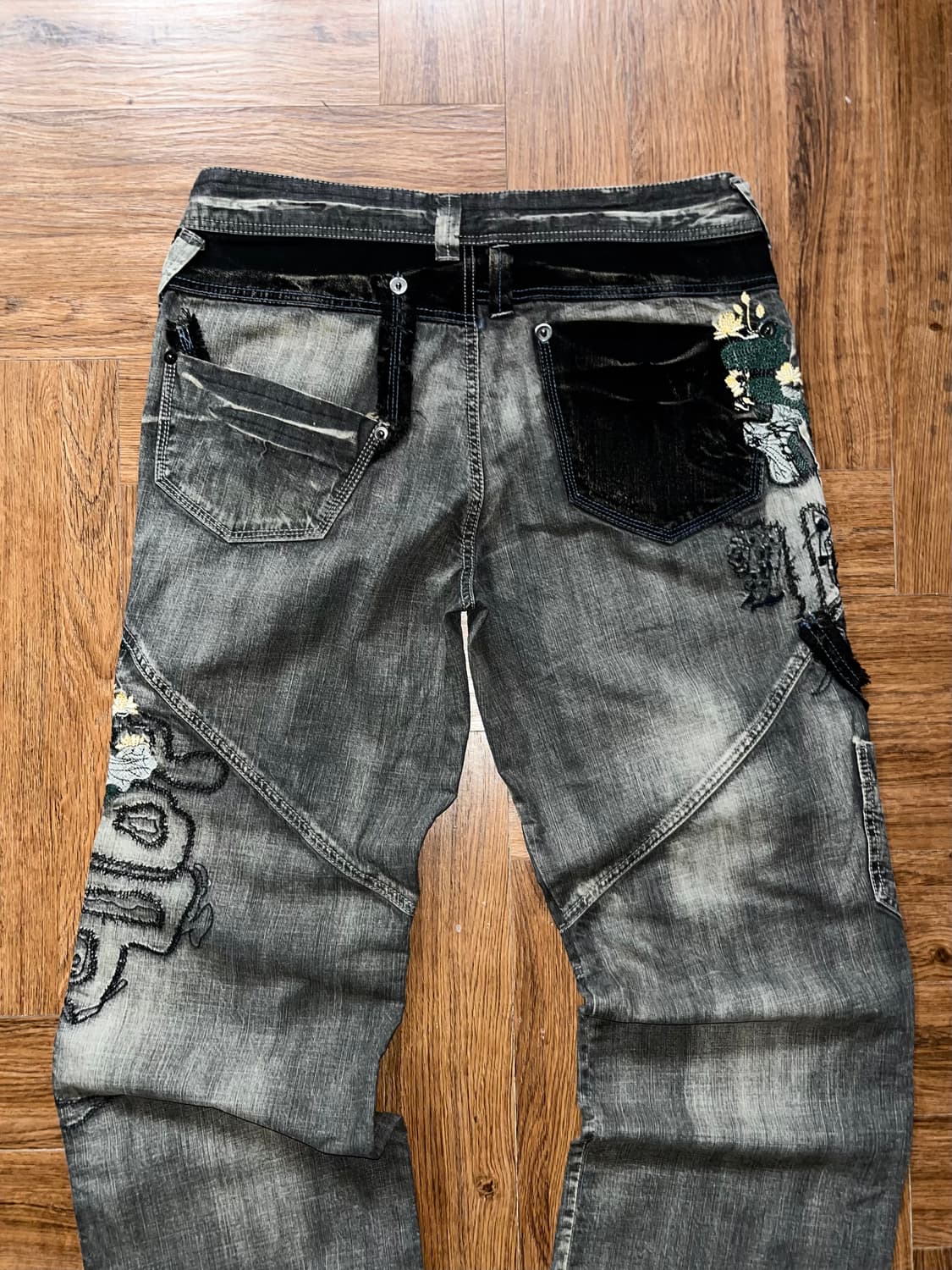 빈티지 자수 그런지 워시드 팬츠 상품이미지6