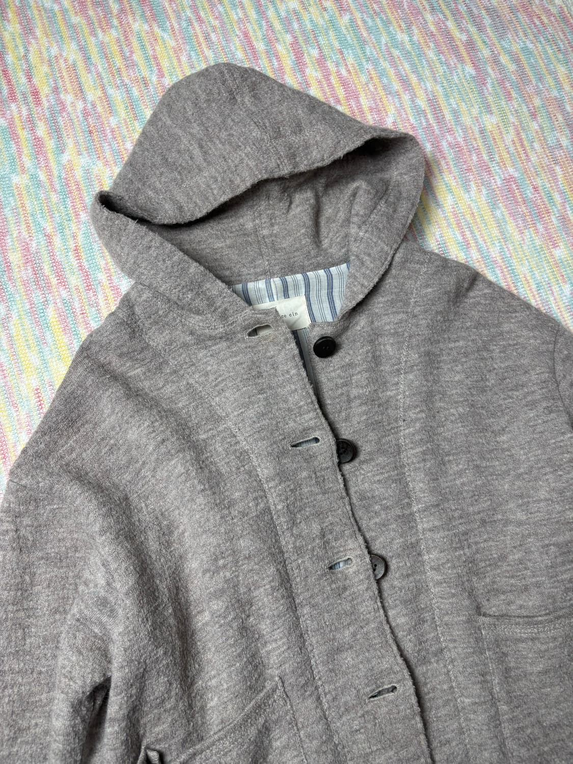 베이지 울 후드 가디건 상품이미지6