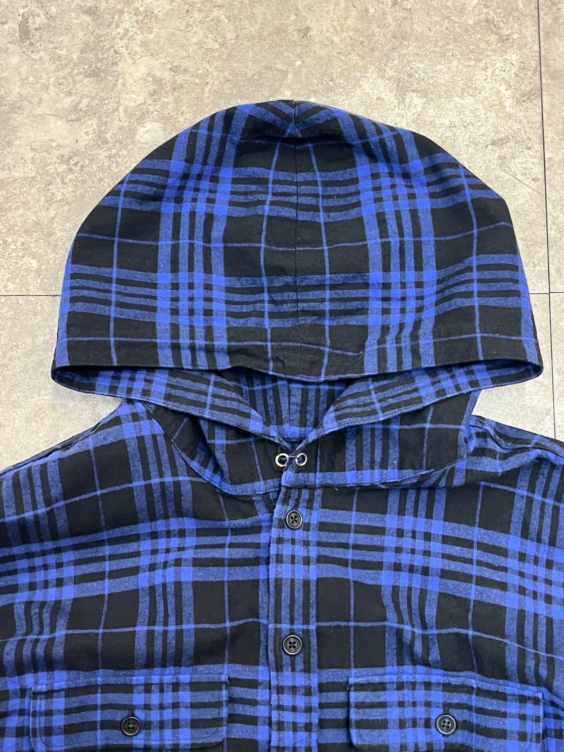 디스이즈네버뎃 체크 후드 셔츠 블루 L #csz2207 상품이미지8