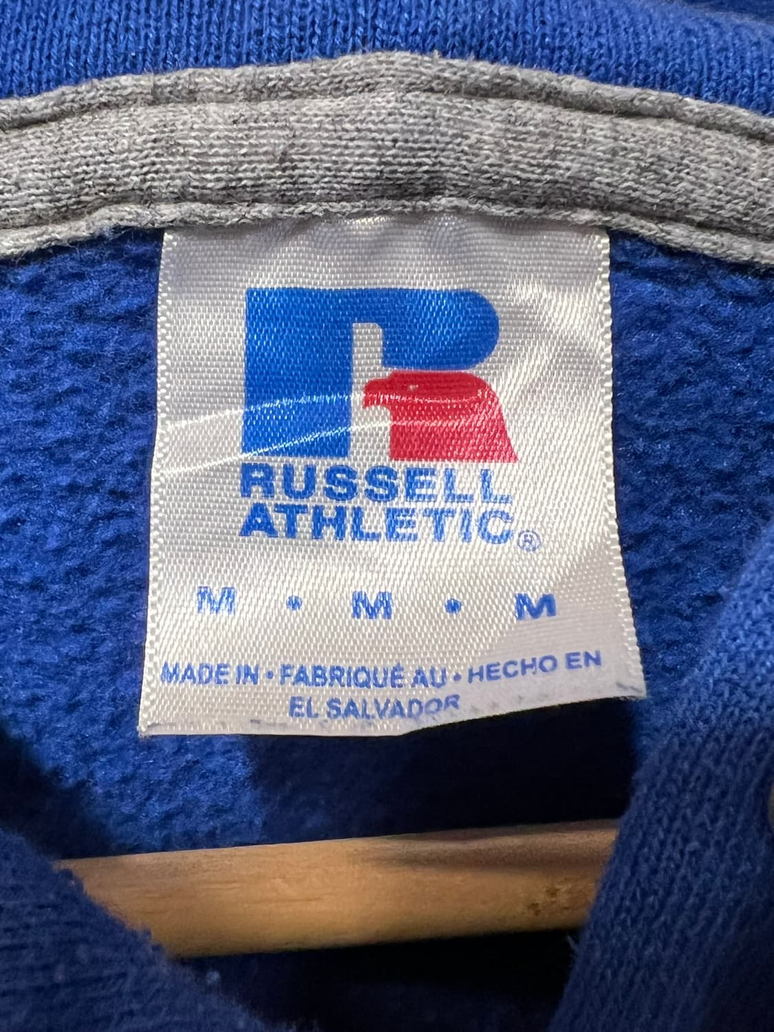 90s [M] 러셀 애슬레틱 후드 티셔츠 블루 상품이미지6