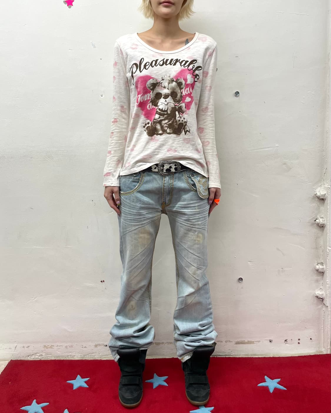 Heart, teddy bear, lovely long sleeve  상품이미지4