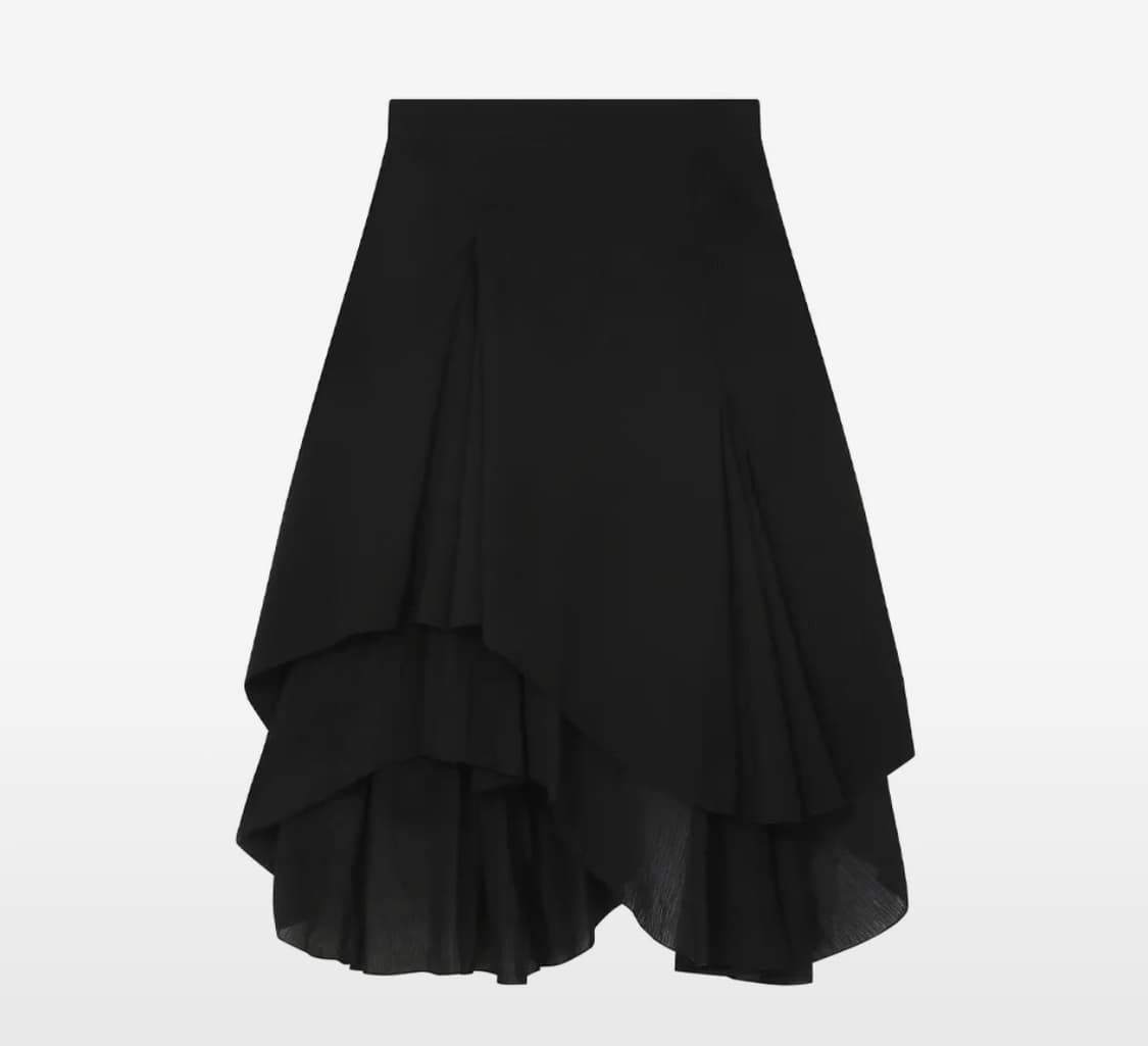 미세키서울 Unbalanced layered skirt BLACK 상품이미지2