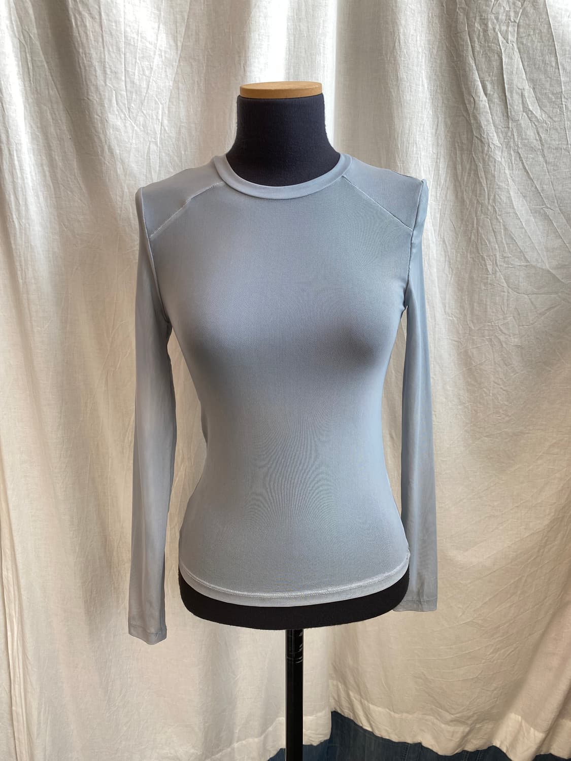 SHEIN 블루그레이 시스루탑(XS) 상품이미지3