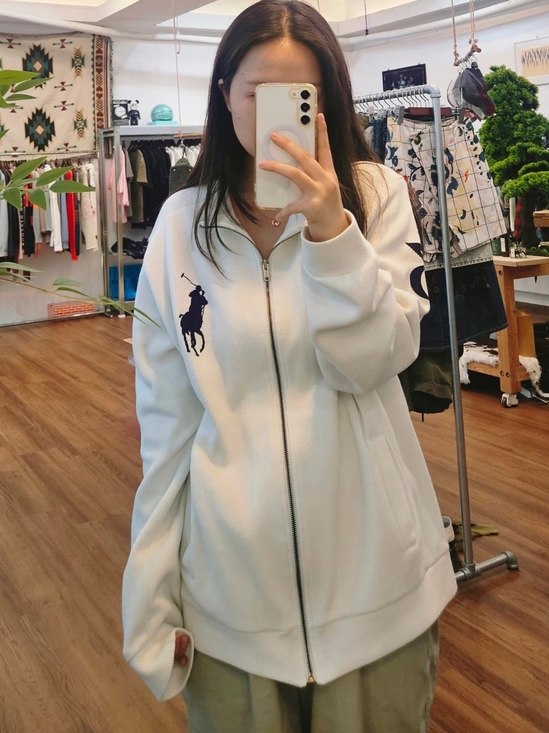 두산 폴로 빅포니 니트 집업 XL 상품이미지8