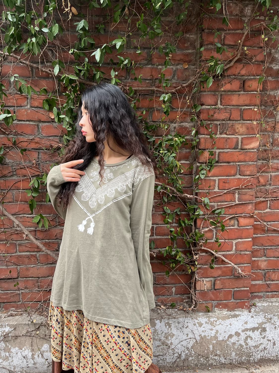 히피 프린팅 롱 슬리브 상품이미지3