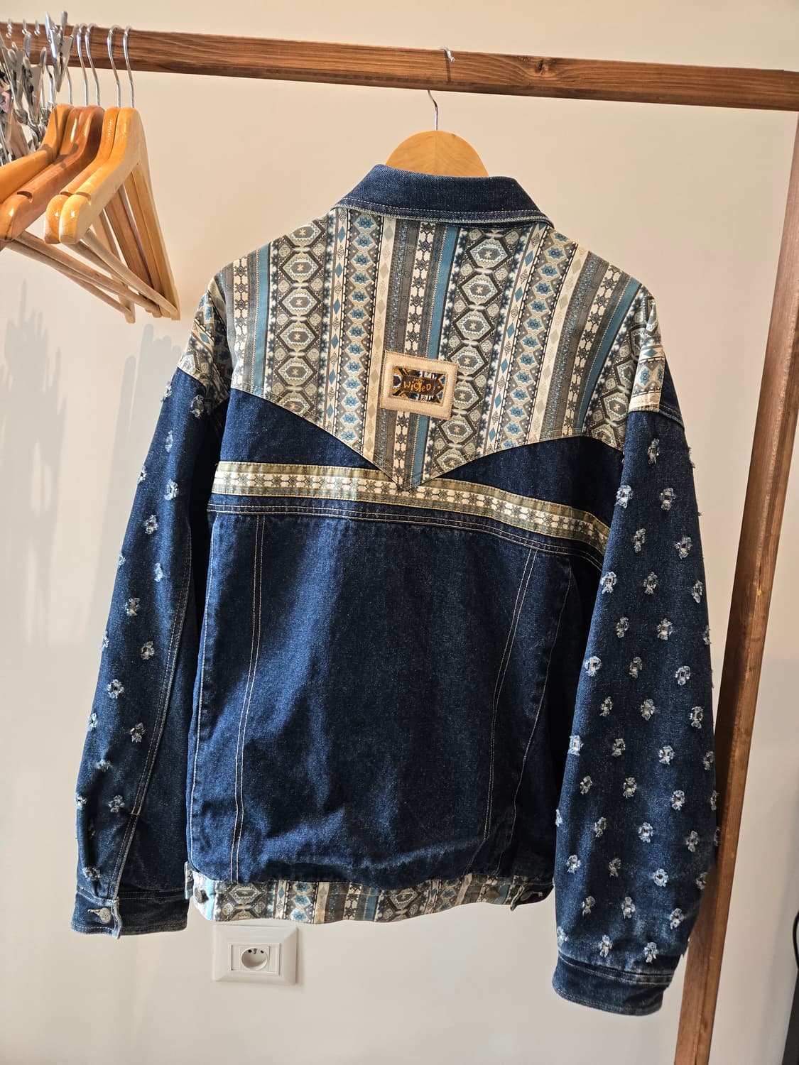 mon wicked 패치워크 데님 자켓 상품이미지2