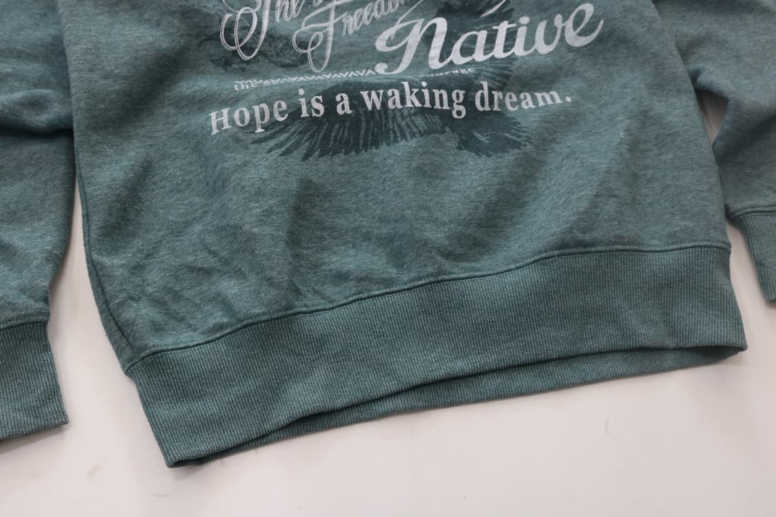 빈티지 네이티브 그래픽 멜란지 그린 스웻셔츠 상품이미지4