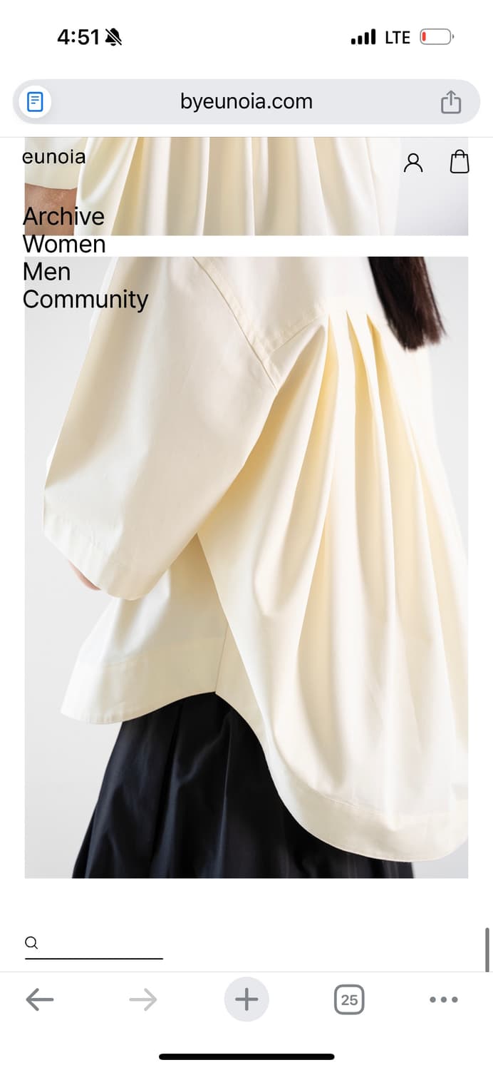 유노이아 Poplin Crop Shirt 엘로우 상품이미지8