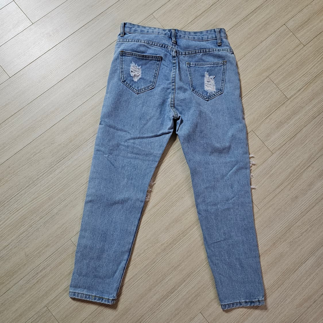 (실착1회) 찢청 연청 스키니 M 상품이미지2