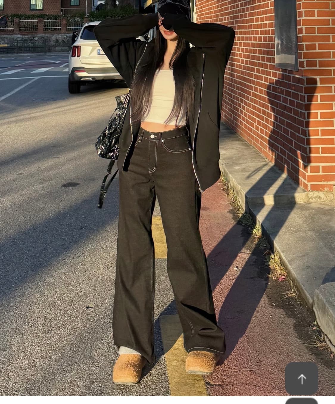 카인다미 골반볼륨업 생지 기모 와이드진 상품이미지5