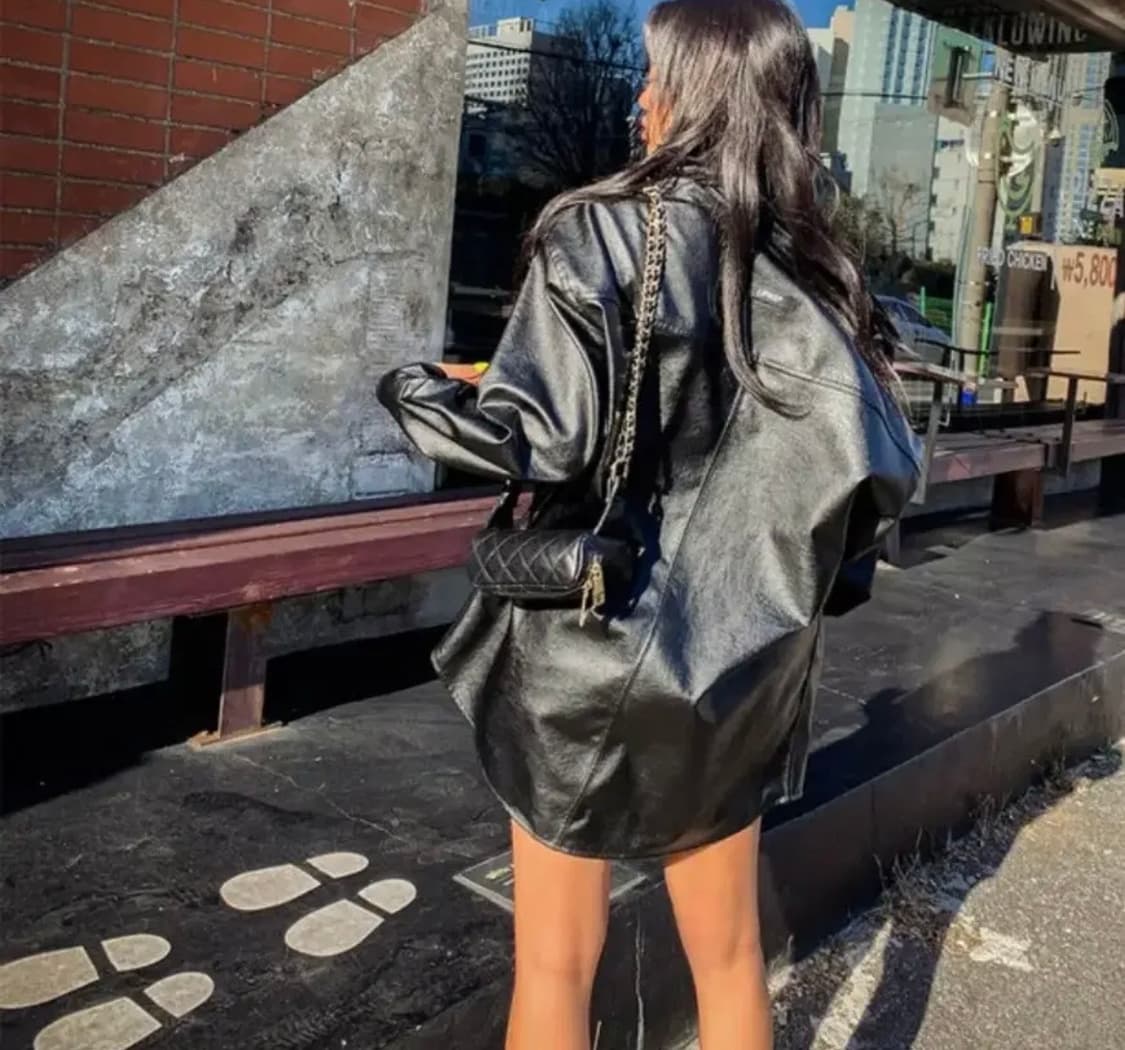 완전 유니크 LIPHOP 스탠바이 레더자켓 블랙 상품이미지2