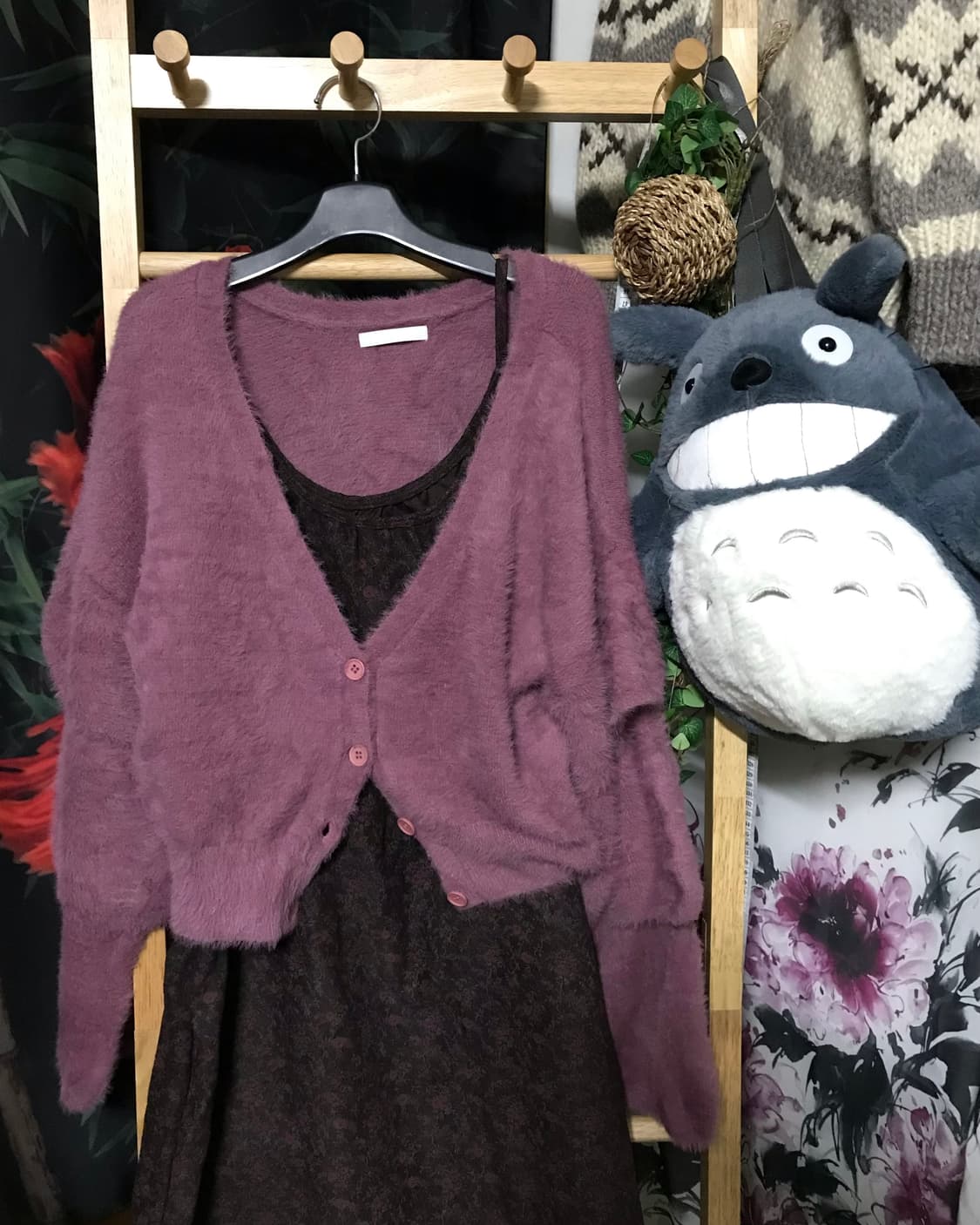 모리걸 잔꽃 원피스 + 크롭 디자인 니트 가디건 set 상품이미지2