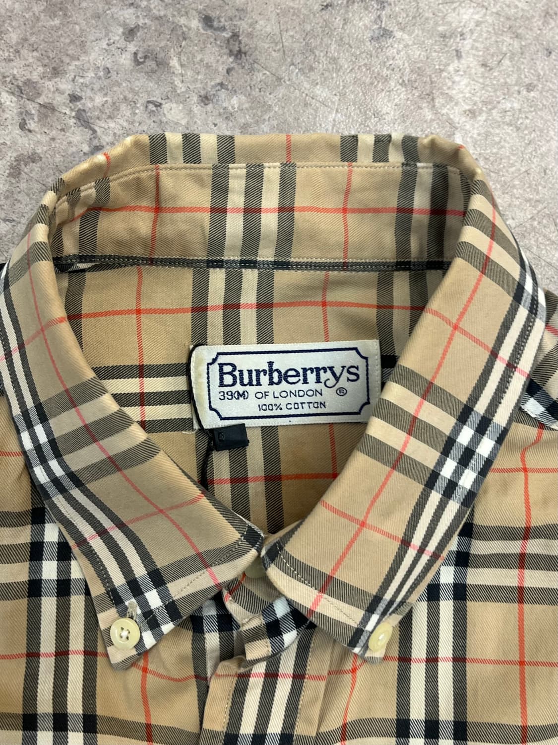 버버리 체크 셔츠 베이지 M #csz2538 상품이미지3