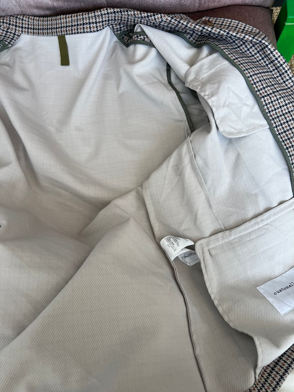 커스템멜로우  베이지 하운드투스체크 간절기자켓
 상품이미지5