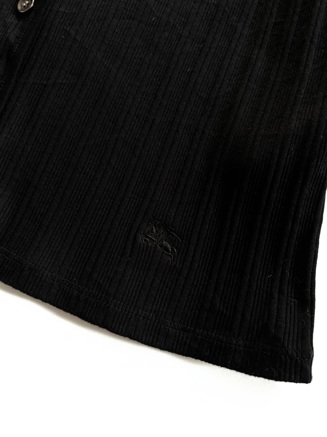 Burberry 버버리 블랙 브이넥 반팔 골지 가디건 상품이미지5