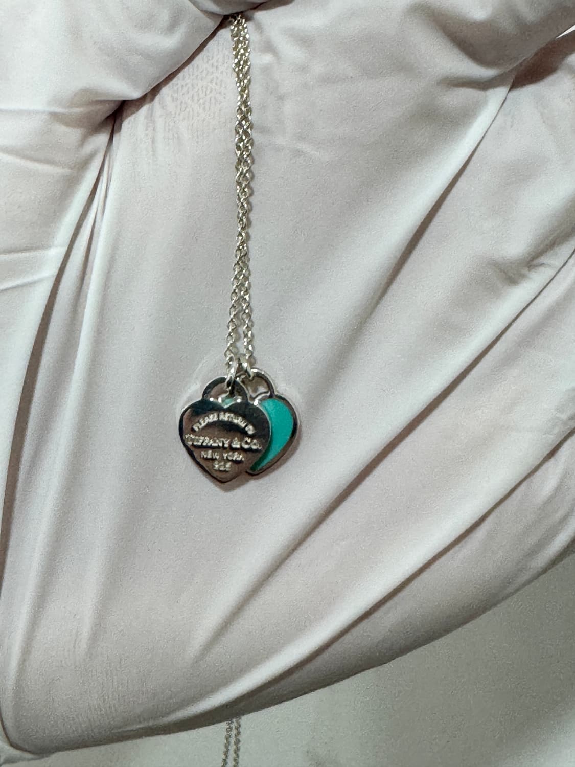 티파니앤코 리턴투 더블하트 목걸이(블루 애나멜) 상품이미지2