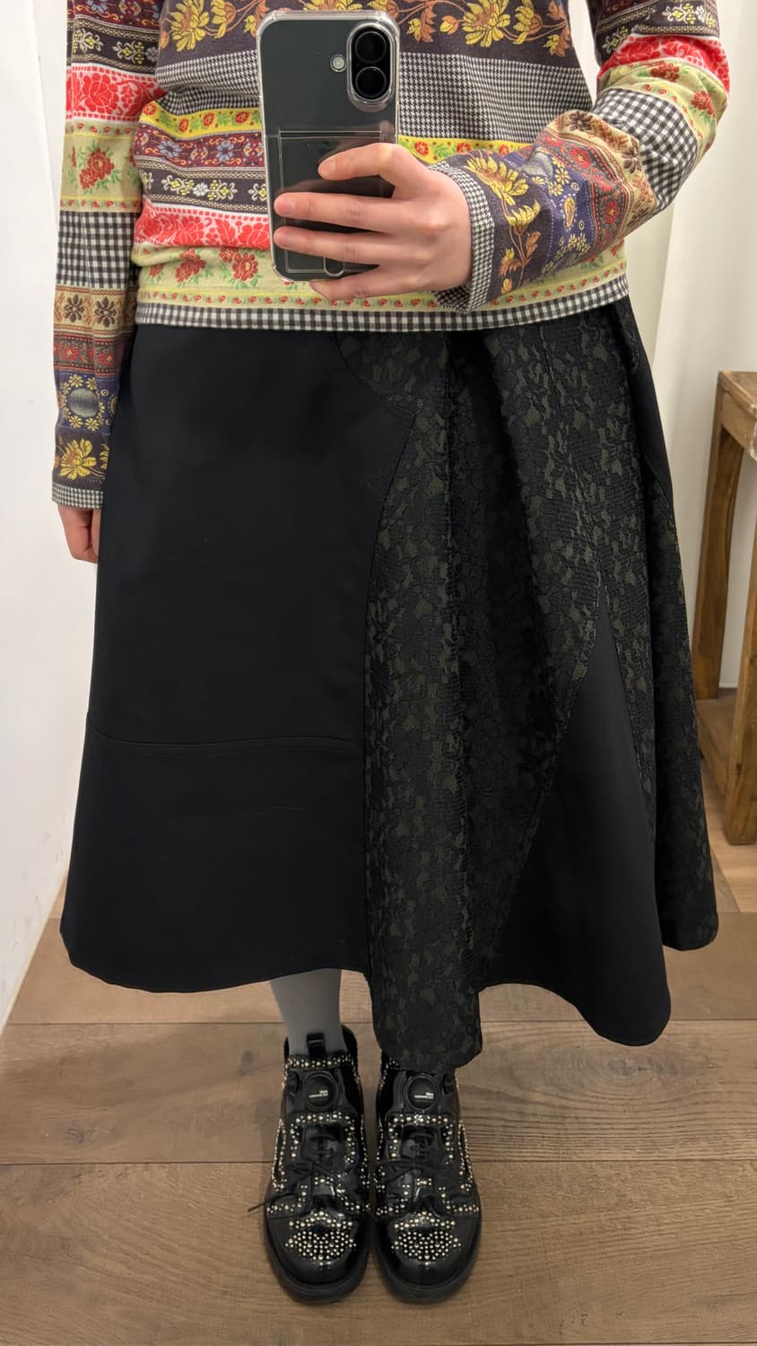 Floral Lace Docking Pleats Skirt 상품이미지10