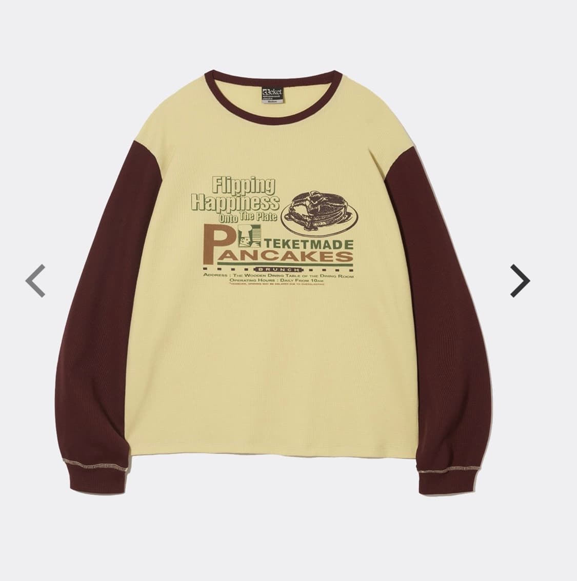 TEKET 테켓 팬케이크 와플 롱 슬리브리스 티셔츠 상품이미지3
