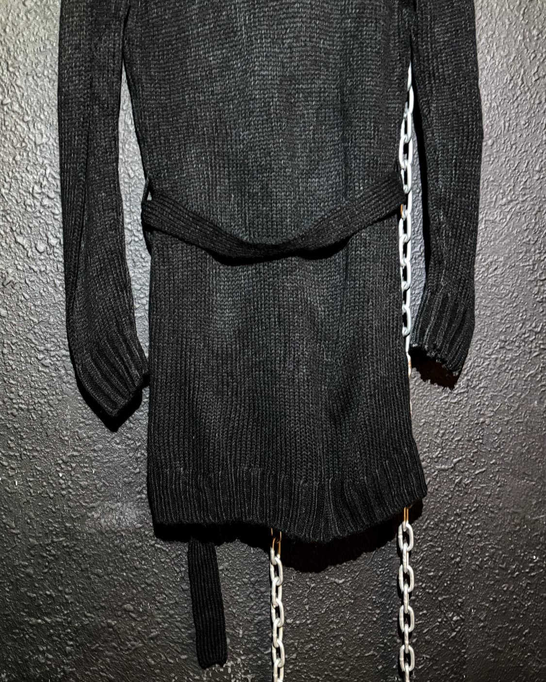 Fur Trim Black Long Knit Cardigan 상품이미지6