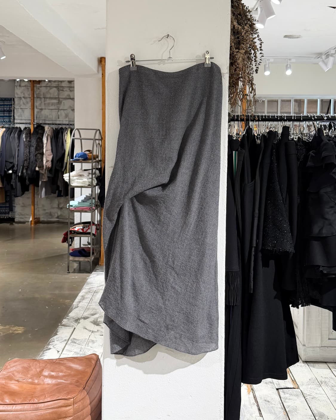 모르간 르 페이 그레이 드레이프 롱 스커트 상품이미지1