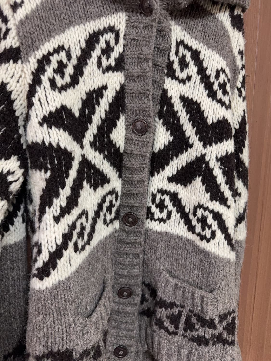 모리걸 하구미 일본 빈티지 코위찬 패턴 니트 가디건 상품이미지4