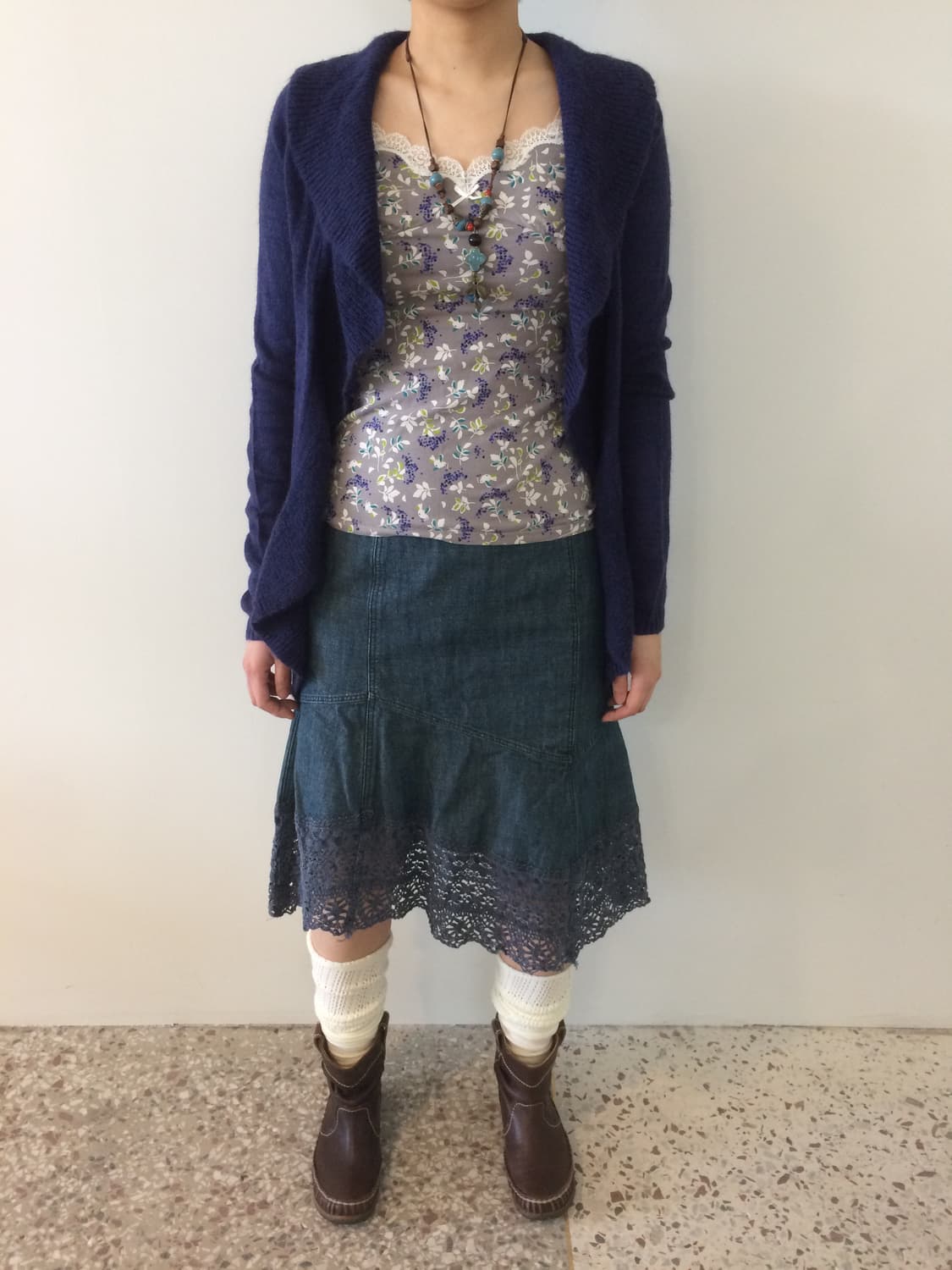 진한 보라파랑 가디건 상품이미지1