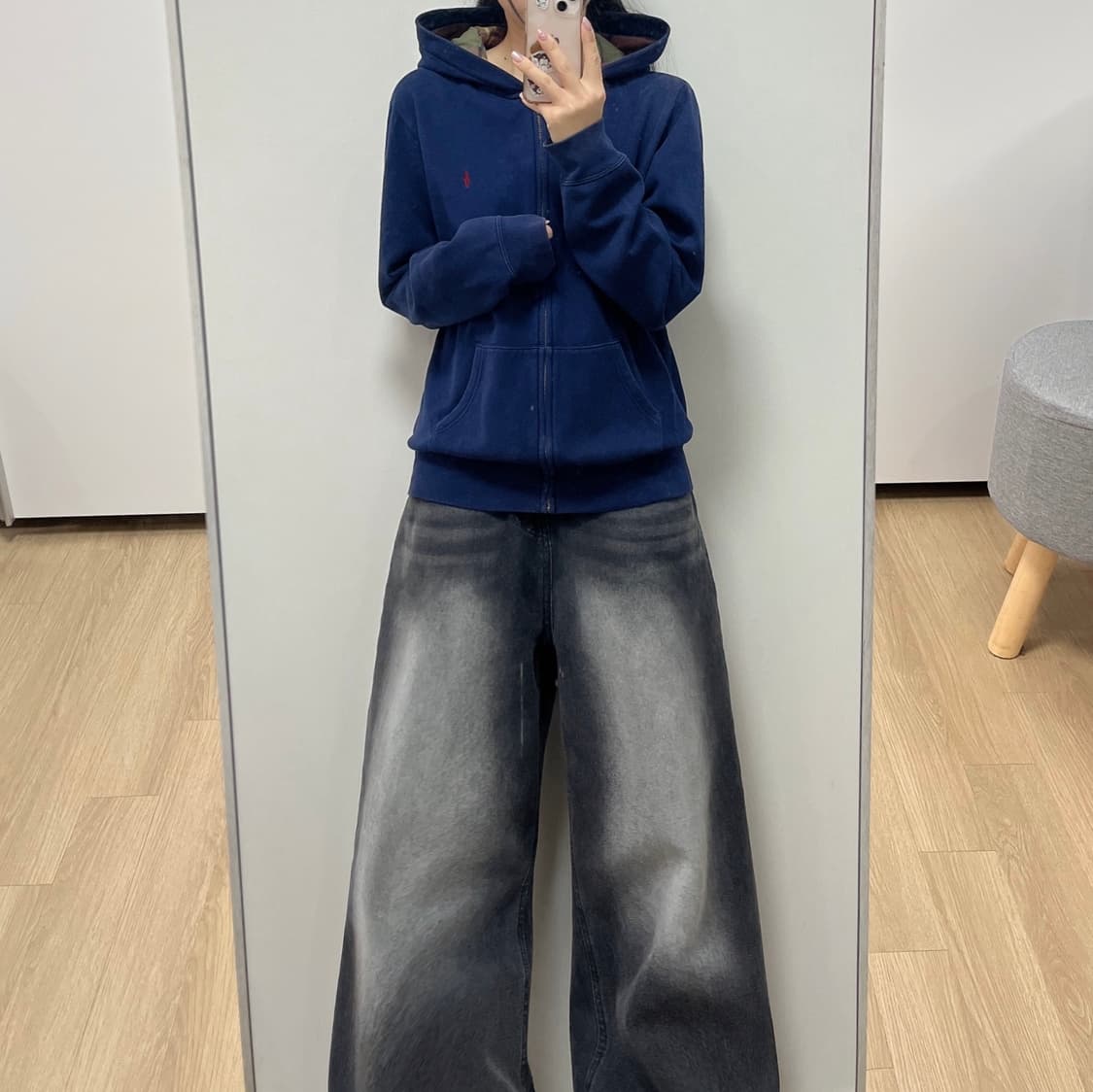 폴로 랄프로렌 레드 포니 네이비 후드집업 상품이미지1