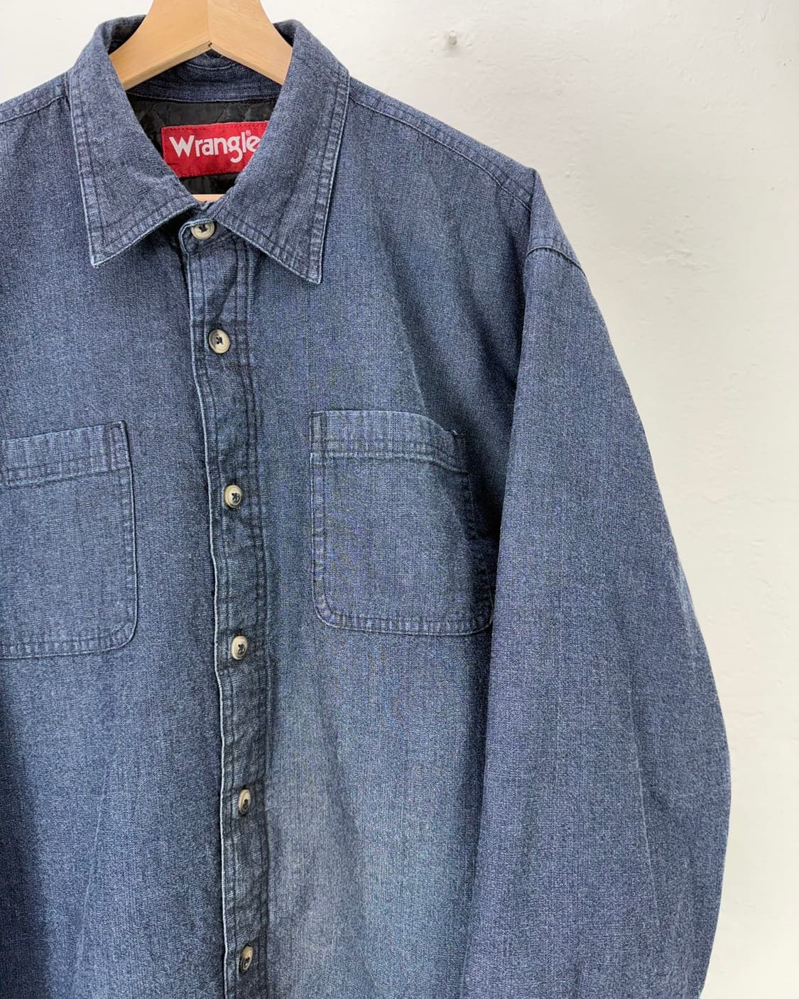 랭글러 네이비 클래식 퀼팅 트러커 데님 셔츠 자켓 상품이미지3