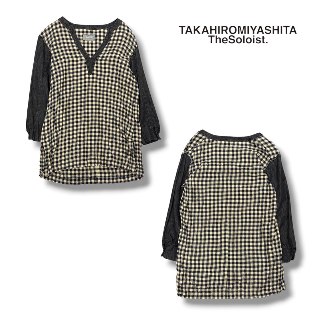 솔로이스트 체크 튜닉 블라우스 상품이미지2