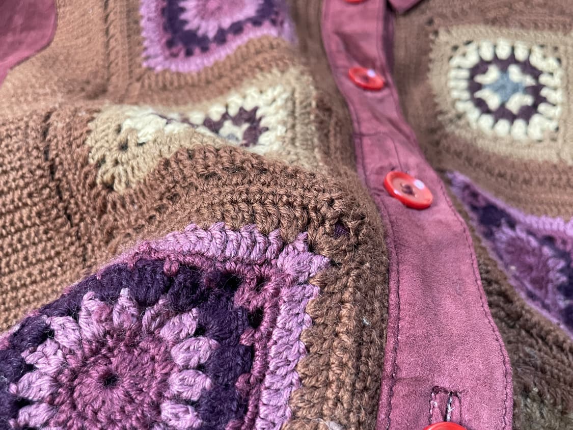 빈티지 크로셰  양가죽 스웨이드 자켓  J03487 상품이미지3