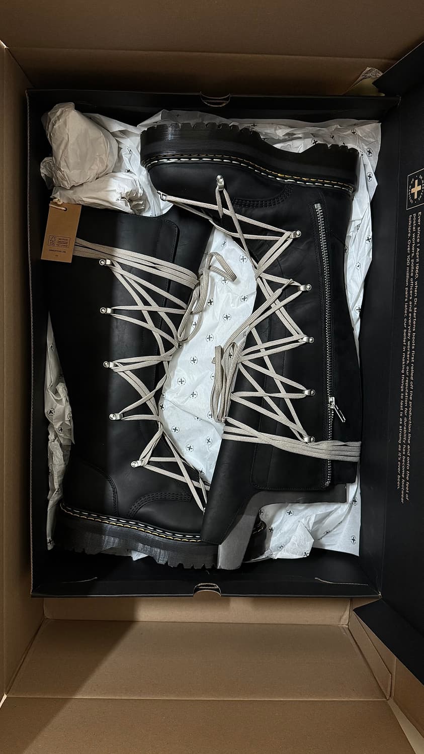 (새상품) 릭오웬스 닥터마틴 1B40 쿼드솔 펜타레이스부츠 상품이미지2