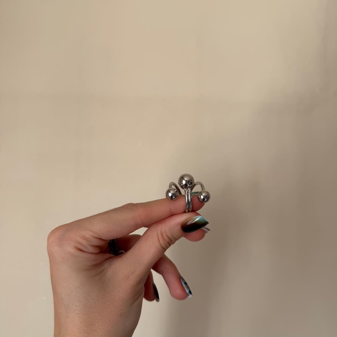 쓰리 볼 오픈 반지 상품이미지9