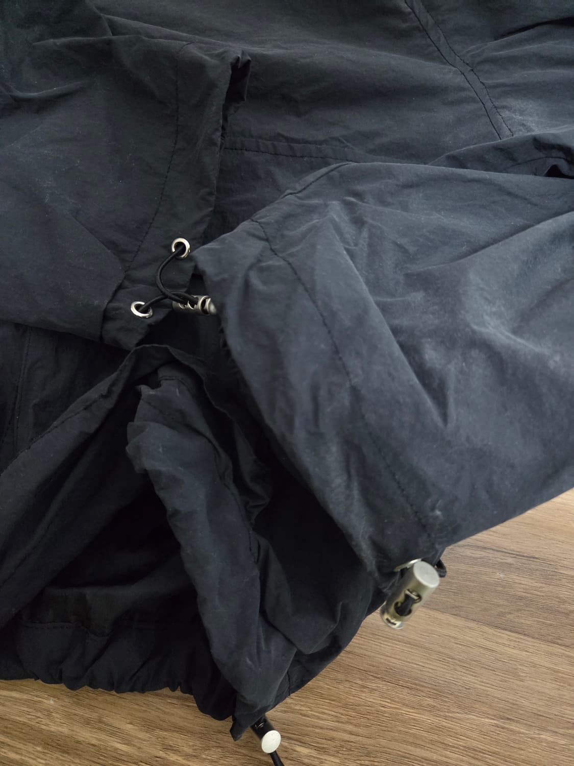 빈티지 크롭 래글런 바람막이 블랙 one size 상품이미지2