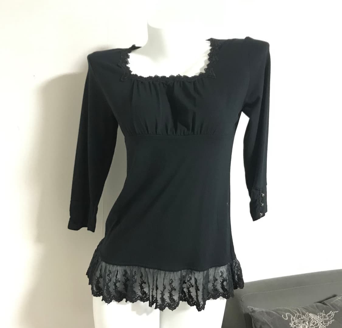 axes femme 엑시즈 팜 블랙 셔링 롱슬리브 상품이미지3