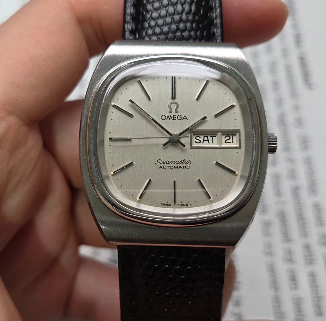 빈티지 오메가 씨마스터 테레비 데이데이트 순정 실버판 (일자형 러그 ve 상품이미지2