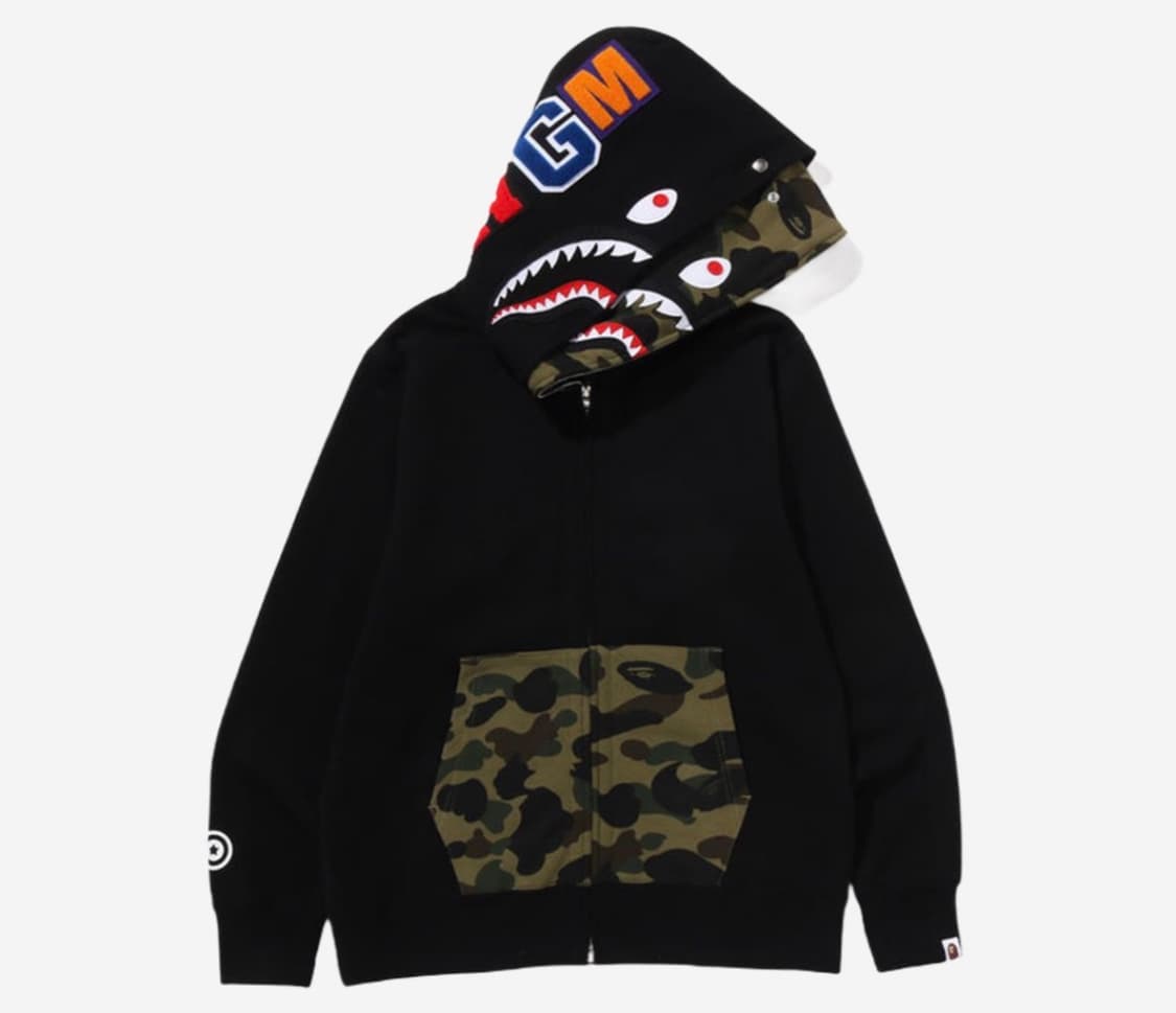 BAPE 베이프 샤크 풀집 더블 후드집업 상품이미지1