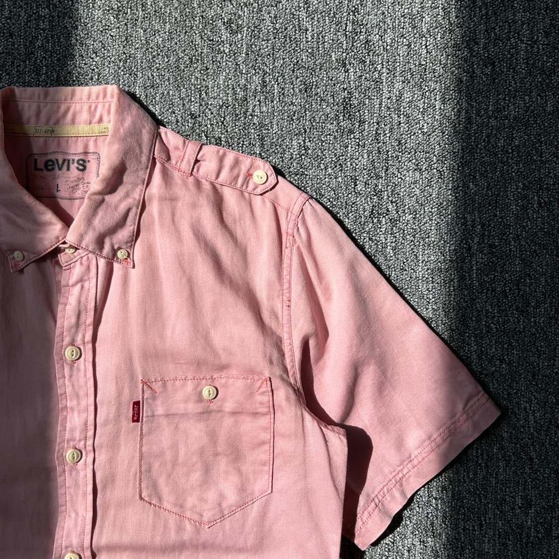 리바이스 핑크 웨스턴 반팔 셔츠  상품이미지2